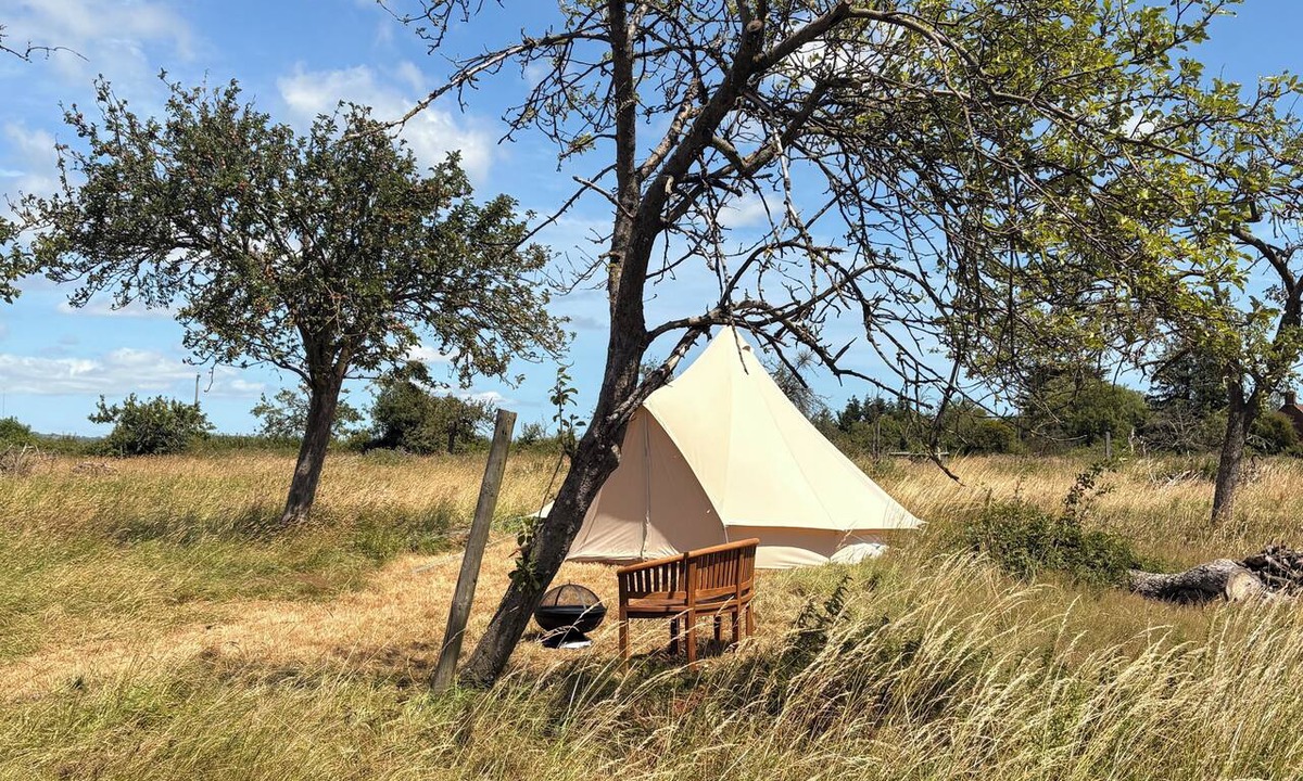 West Pennard RV Rental | Stunning Bell tent, The pink Lady. Set in the Somerset countryside