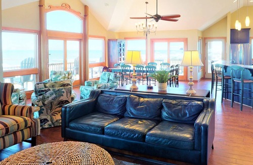 Carova Beach House | Oceanfront, Pool & Hot Tub, Dune Gazebo, Wild Horse Fence steps away 4x4 Bch