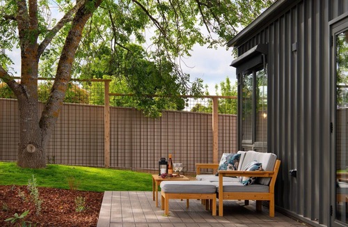 Hepburn House | Piccola Blu is a tiny retreat designed for stillness, cosy corners and whispering garden