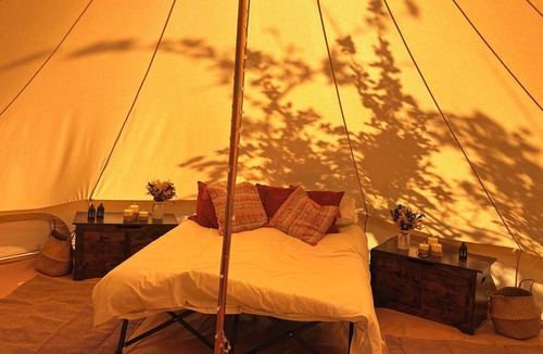 West Pennard RV Rental | Stunning Bell tent, The pink Lady. Set in the Somerset countryside
