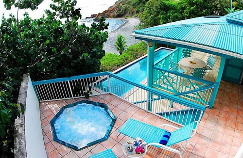 Estate Chocolate Hole and Great Cruz Bay Villa | Sunset Beach: Beachfront Villa! Pool! Hot Tub!