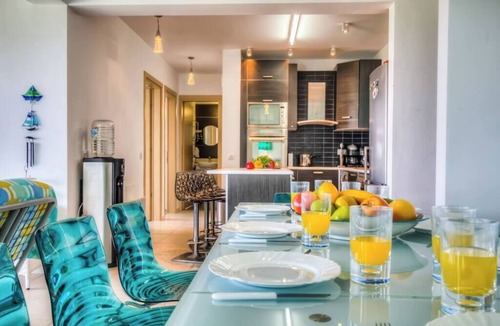 Paralimni Apartment | Trident Beach Front Suite is located just a few meters from the quiet beach of Ayia Triada,