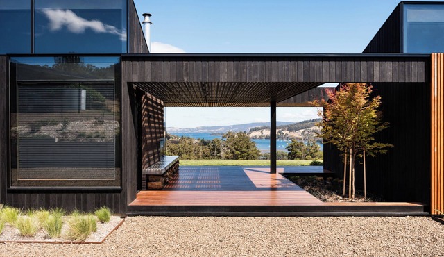 Architecturally designed home overlooking Port Cygnet and the countryside.