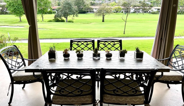Condo with golf course view and stunning sunset