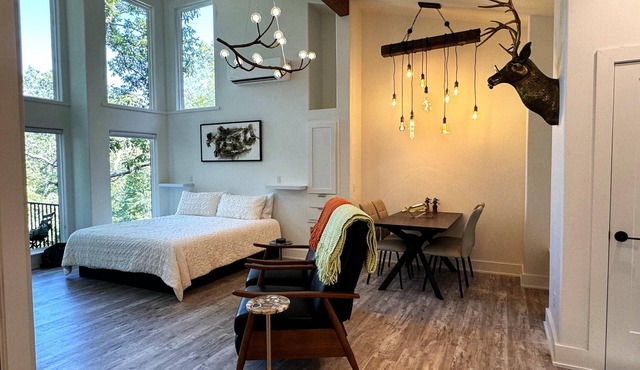 Firefly1 - luxury treehouse, hot tub, lake access, ample parking, full kitchen