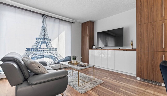 Pool/Patio/& Private Balcony in Downtown Edmonton, Private Parisian Condo