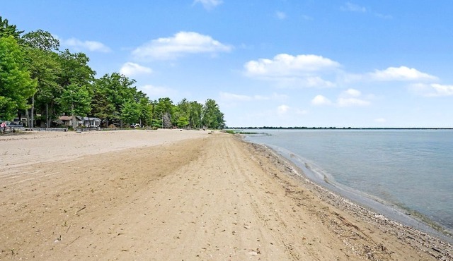 Rustic Lakefront Cabin Getaway on Lake Huron Sandy Shores in Michigan in Au Gres